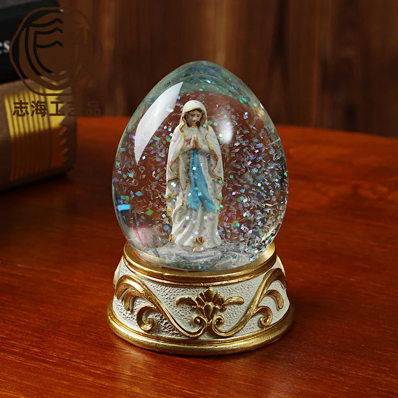 Rotatable LED Christmas Carousel Statue Music Box Decoration Table Centerpiece for Birthday Valentine's Day Children Xmas Gifts
