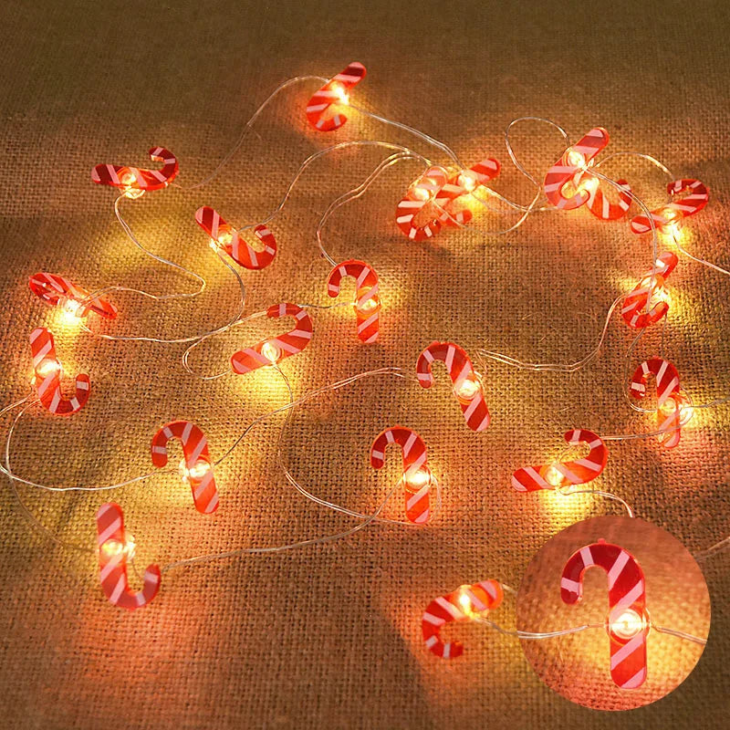 2M 20LED Santa Claus Snowflake LED Light String Christmas Decoration For Home Xmas Tree Ornament 2025 Navidad Kids Gift New Year