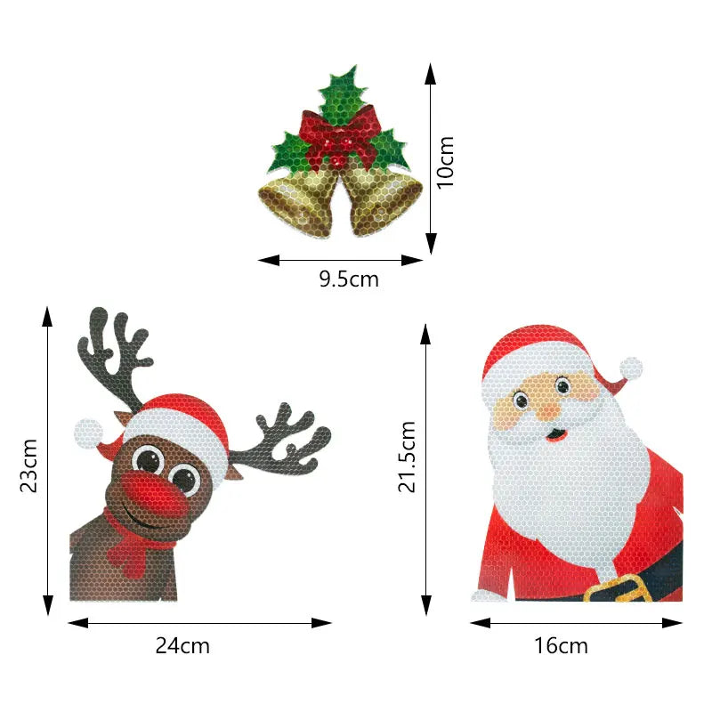 Christmas Car Refrigerator Decoration Reflective Bulb Light Shaped Magnets Stickers Magnetic Wires Ornaments Set Xmas home decor