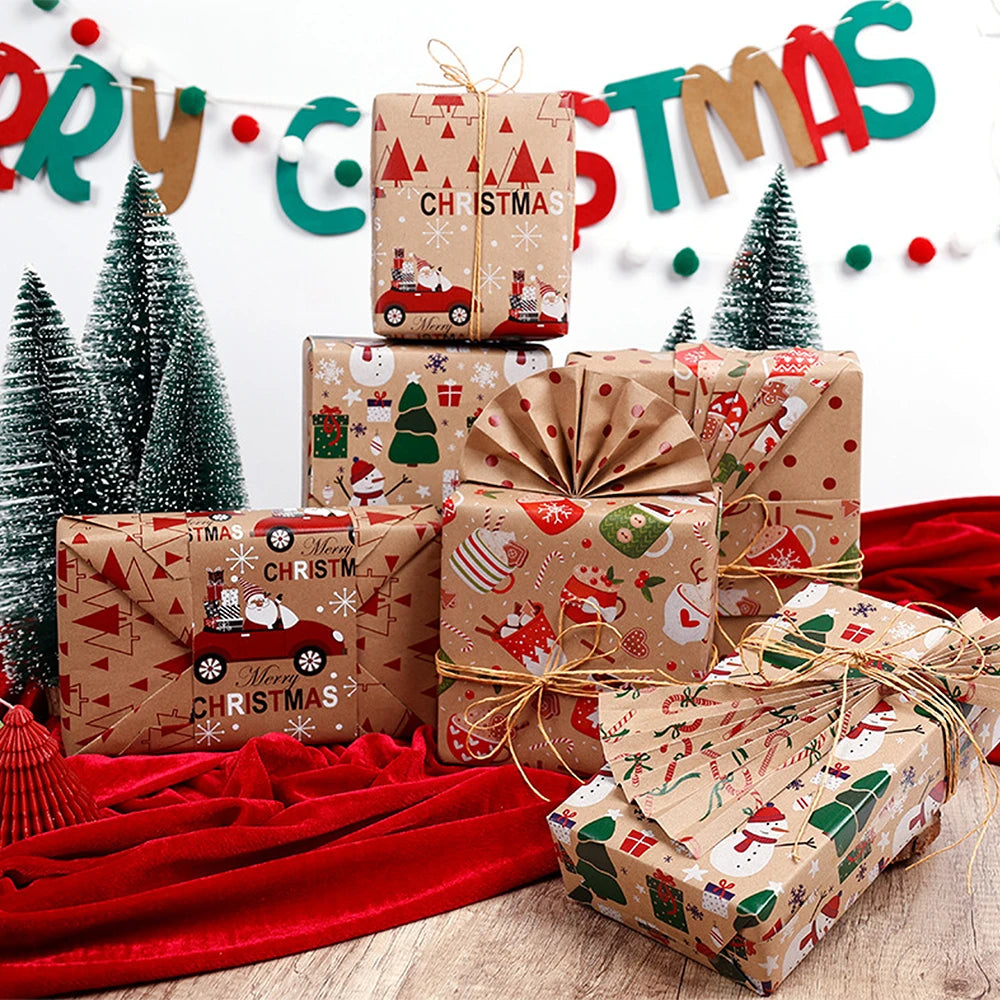 Christmas Gift Wrapping Paper Christmas Trees Handmade Paper Gift Wrapping Paper Flower Bouquet Packaging Paper