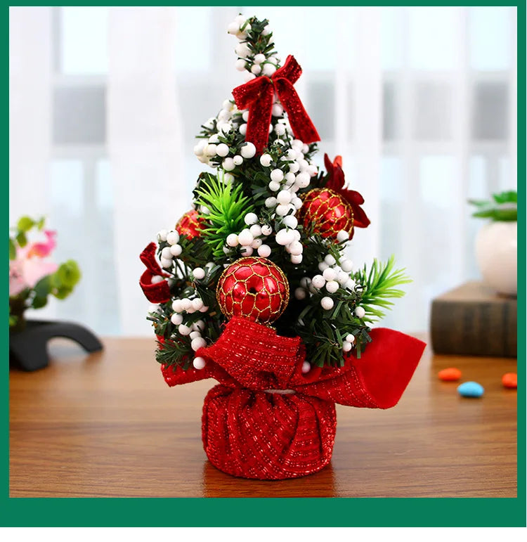 Christmas Tree Decorations 20cm Artificial Xmas Tree Desktop Ornaments for Home Christmas Decoration 2025 Navidad New Year Gifts