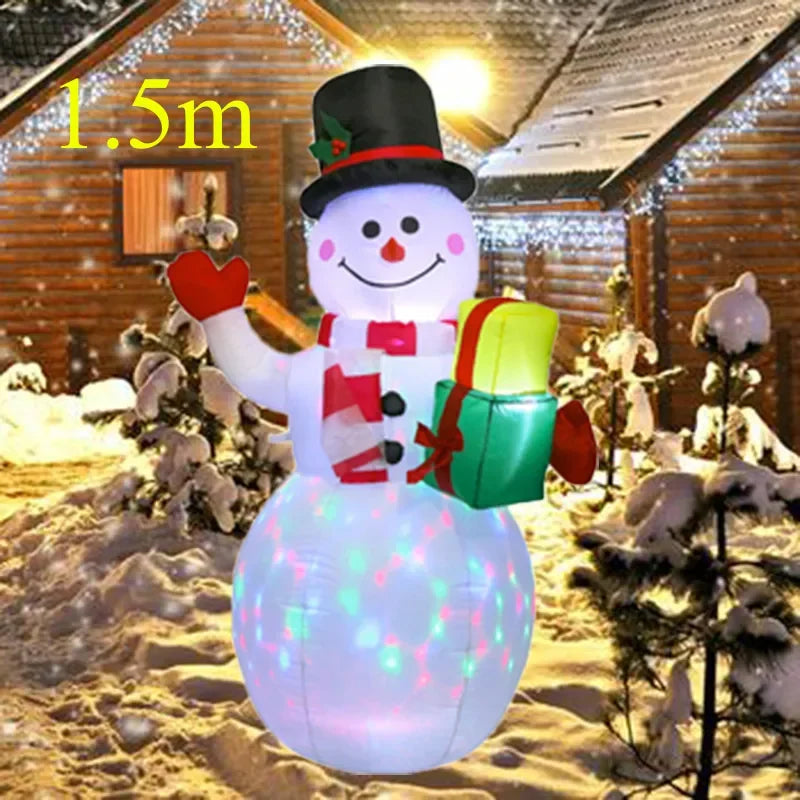 Christmas Inflatable Decoration Toy Built-in LED Lights Inflatable Model Indoor Outdoor Ornament Xmas Party New Year Garden Deco
