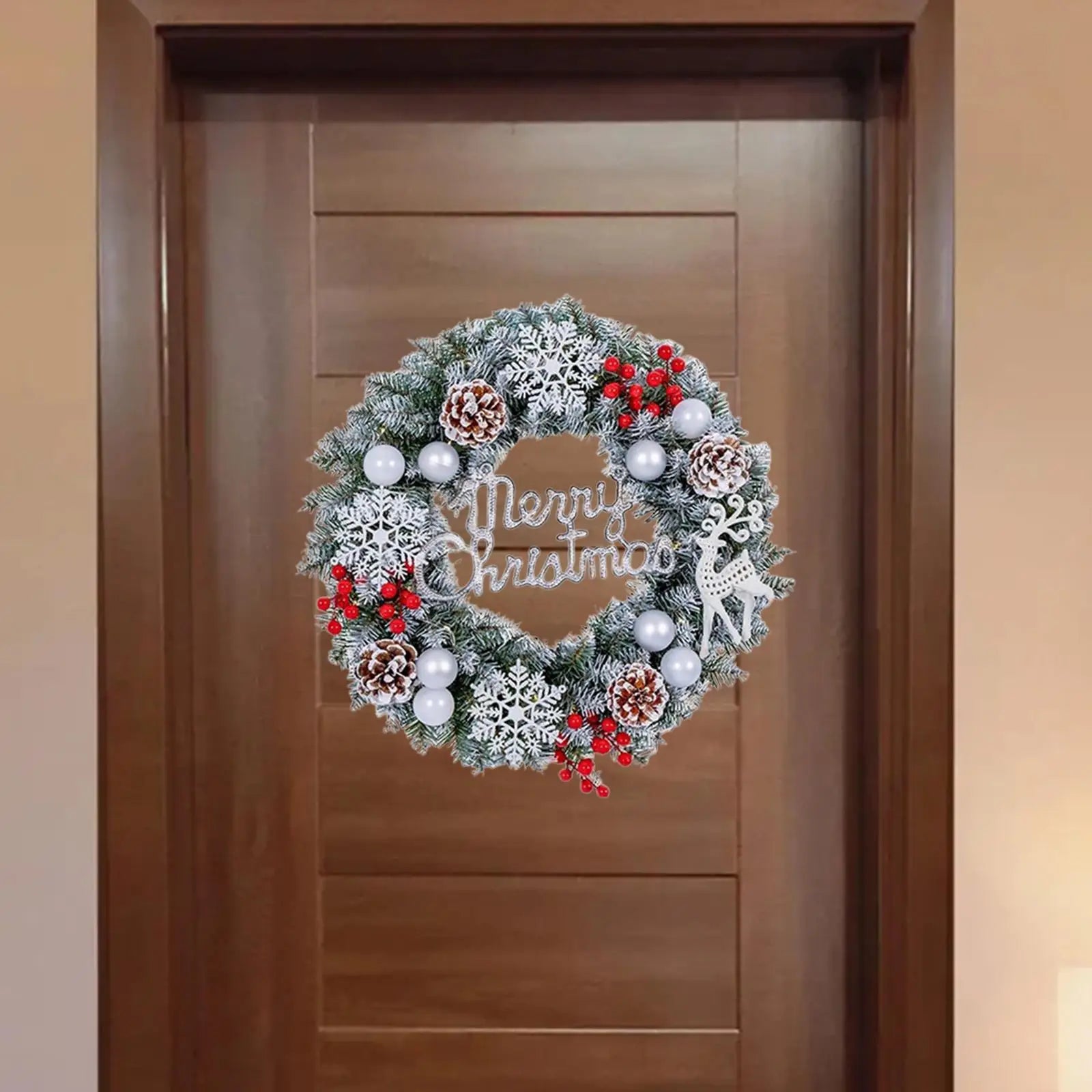 Christmas Wreath Christmas Decoration Wreath Holiday Wreath Snowflake Hanging