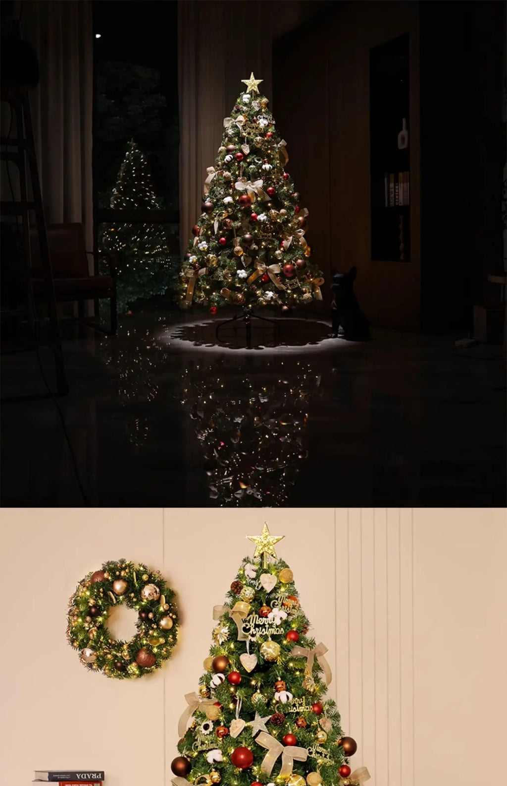 Christmas Decorations Christmas Tree with Lights Package Living Room Large Christmas Tree Ornament Scene Decoration