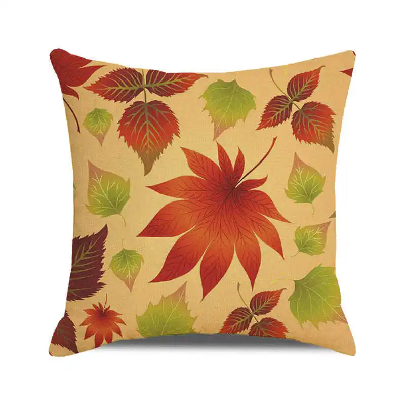 Happy Thanksgiving! Autumn maple leaves Digital printing short plush pillow covers for car sofa office cushion cover home goods