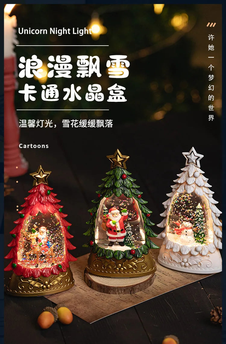 Christmas Scene Decoration Small Gifts Crafts Drifting Snow Crystal Ball Children's Toys Birthday Gift Decoration