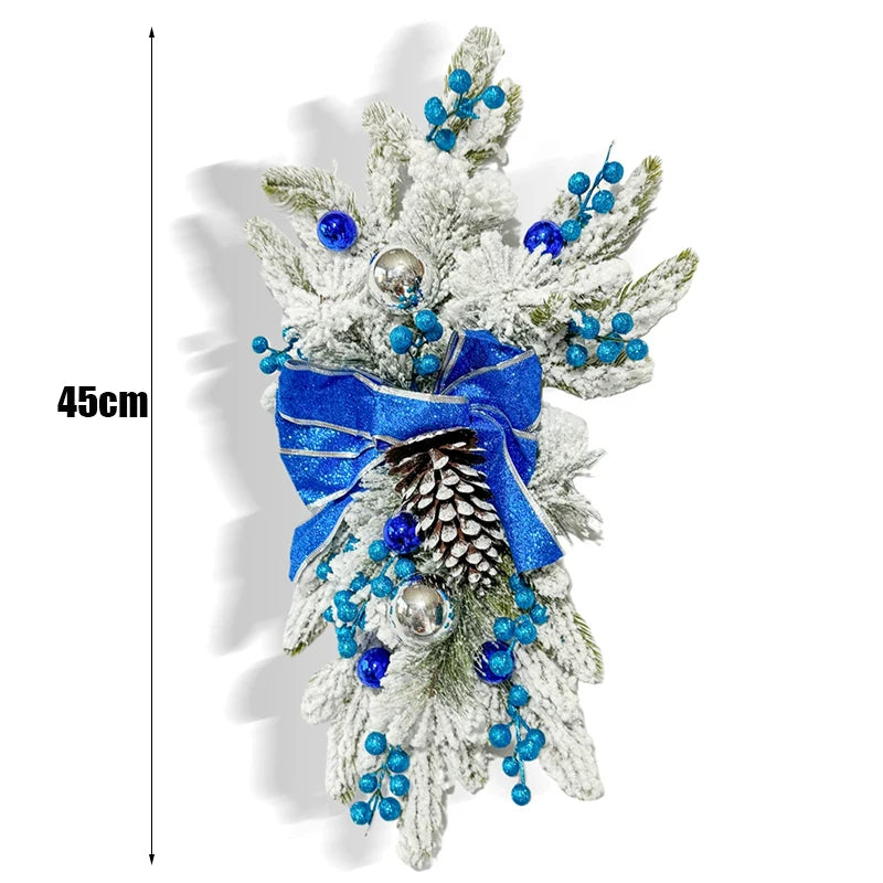 Festive Christmas Upside-Down Staircase Ornaments Home Wall Decorations Christmas Wreaths