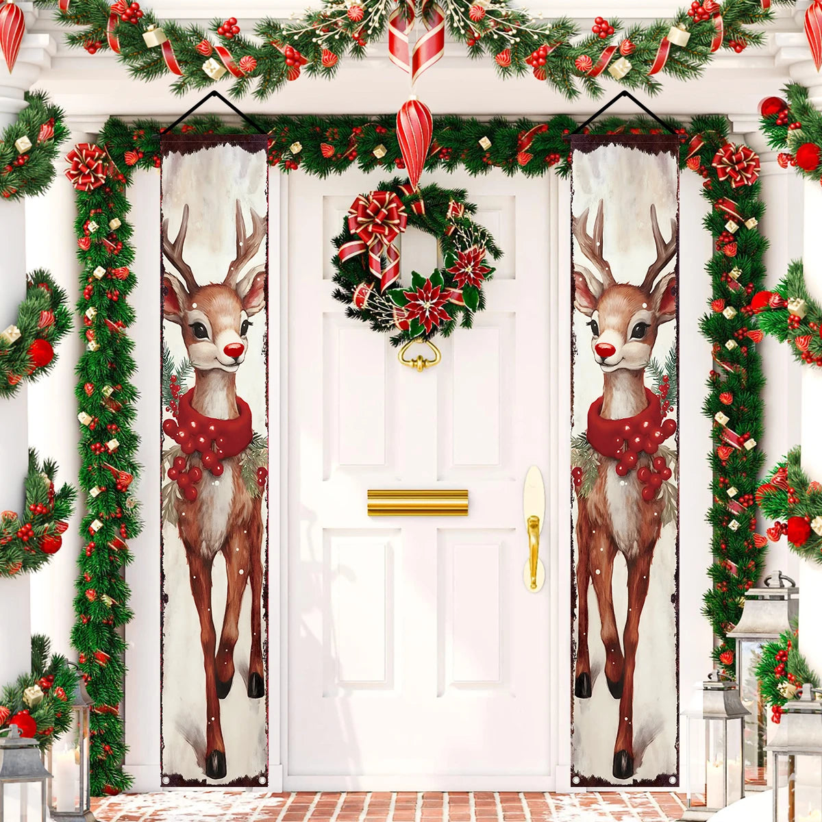 Christmas Hanging Door Banner Merry Christmas Decoration for Home 2025 Xmas Door Decor Navidad Notal Noel Ornament New Year 2026