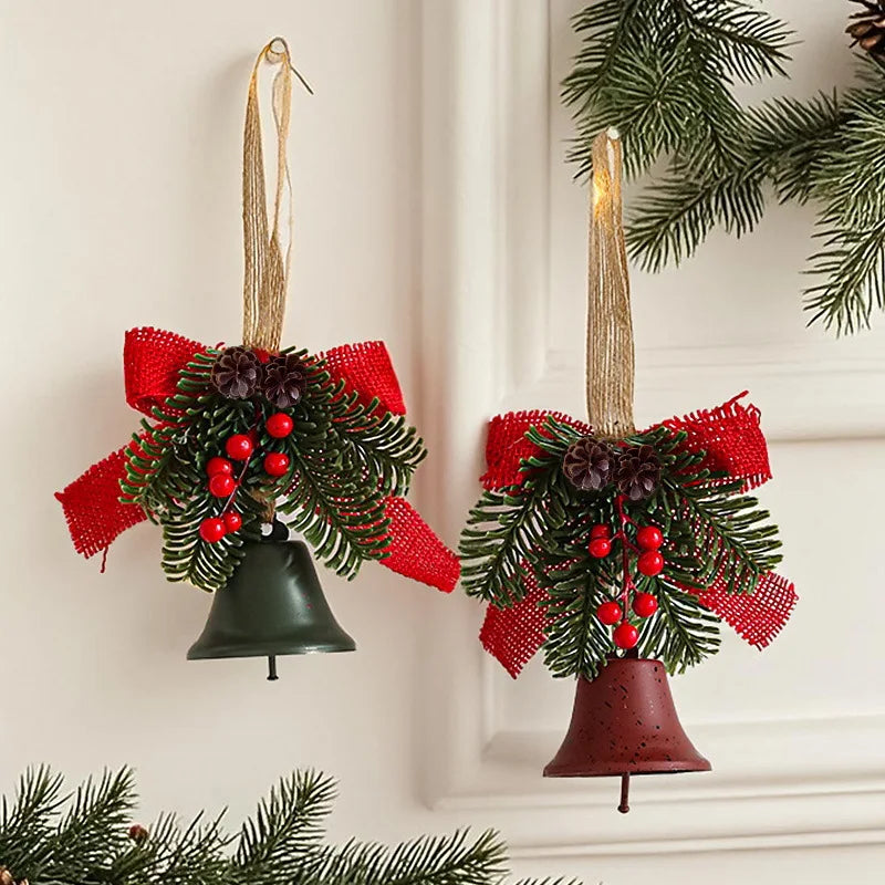 Christmas Bell Hanging Decoration Clear-Sounding Xmas Tree Home Fireplace New Year Xmas Holiday Home Hanging Decor Supplies