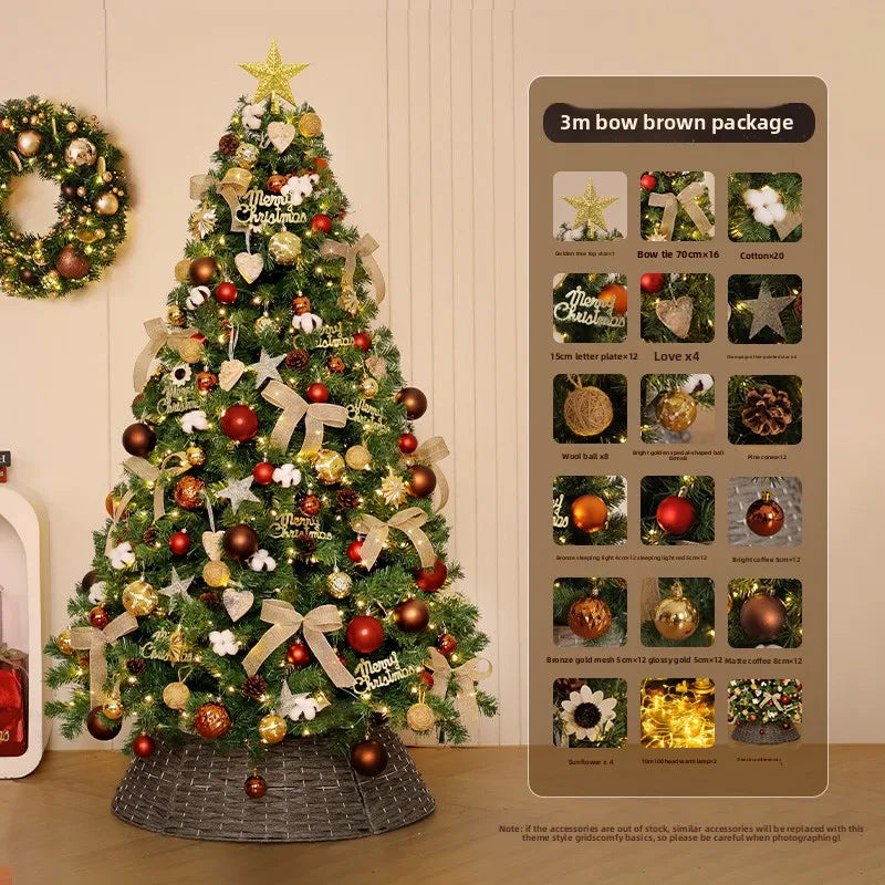 Christmas Decorations Christmas Tree with Lights Package Living Room Large Christmas Tree Ornament Scene Decoration