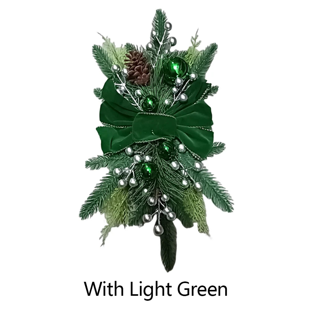 Door Stairs Wreath Christmas Wreath Hanging Pendants Artificial Flowers Stairway Swag Trim Garland Christmas Decorations 2024