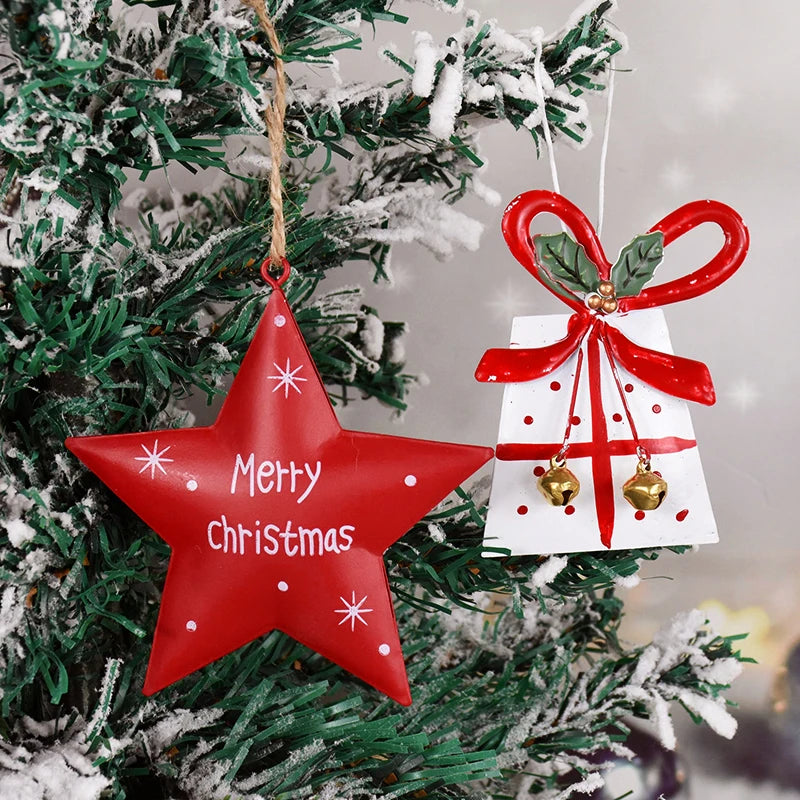 6pcs Christmas Candy Cane Pendants Red Candy Crutch Xmas Tree Hanging Decoration For Home New Year Gifts Navidad Noel Ornaments