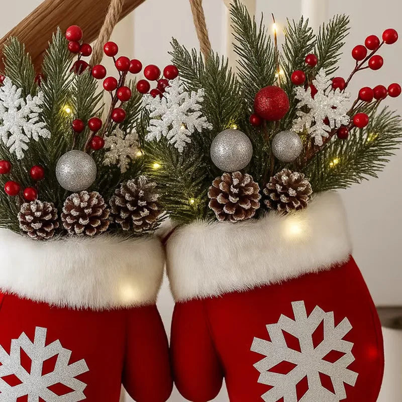 Christmas crutches, candies, lollipops, elderly people's gloves, hats, small ornaments, decorations, decorations, props