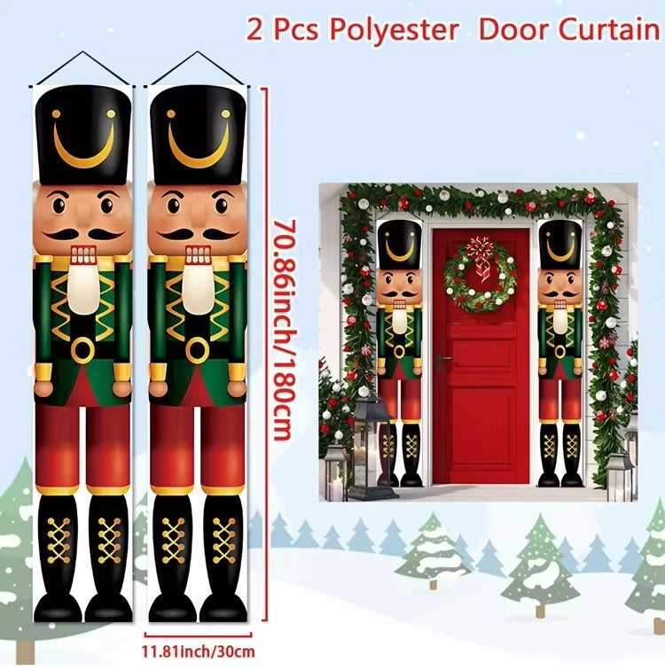 Christmas Hanging Door Banner Merry Christmas Decorations for Home Xmas Navidad Noel Natal Door Decor Happy New Year Gifts 2025
