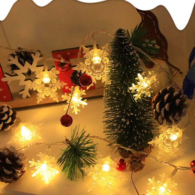Christmas LED Light String Santa Claus Elk Snowman Xmas Ornament String Light Christmas Decorations 2025 New Year Navidad Gift