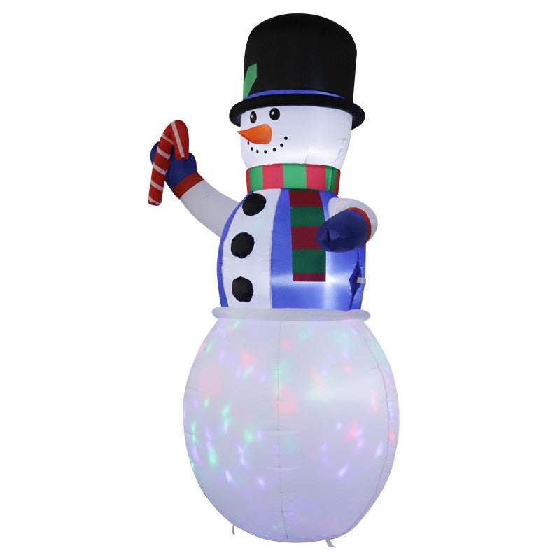 Christmas Decoration 1.8m Inflatable Gentleman Snowman with LED Lights Xmas New Year Party Indoor Outdoor Inflatable Ornament