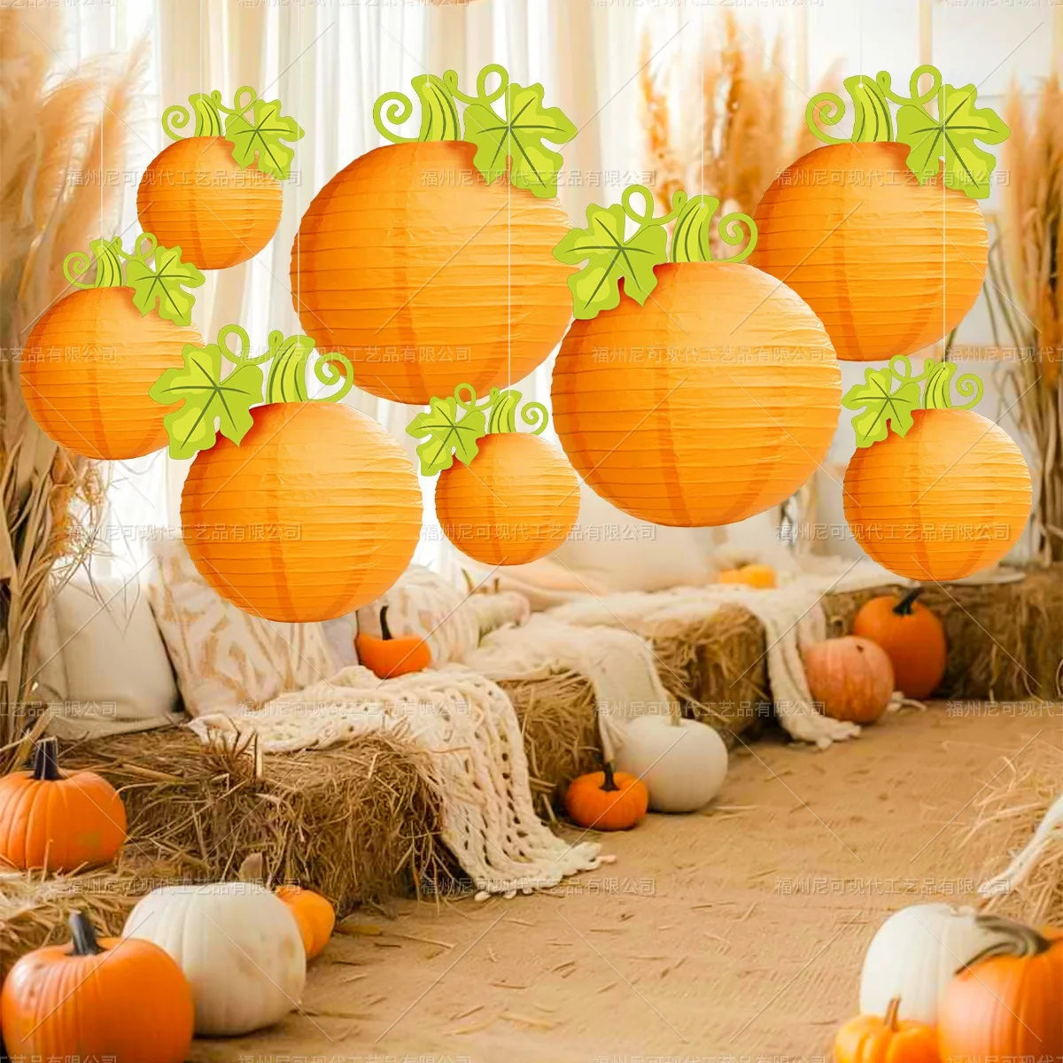 Thanksgiving Day Party Decoration DIY Pumpkin Lantern Hanging Pumpkin Lantern Ornaments Fall Harvest Festival Halloween Decors