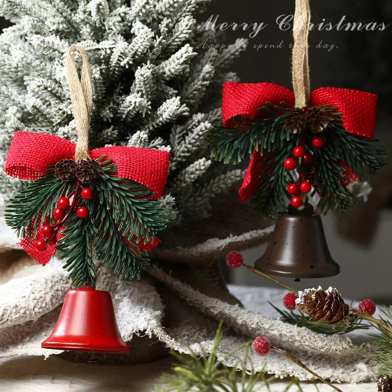 Christmas Bell Hanging Decoration Clear-Sounding Xmas Tree Home Fireplace New Year Xmas Holiday Home Hanging Decor Supplies