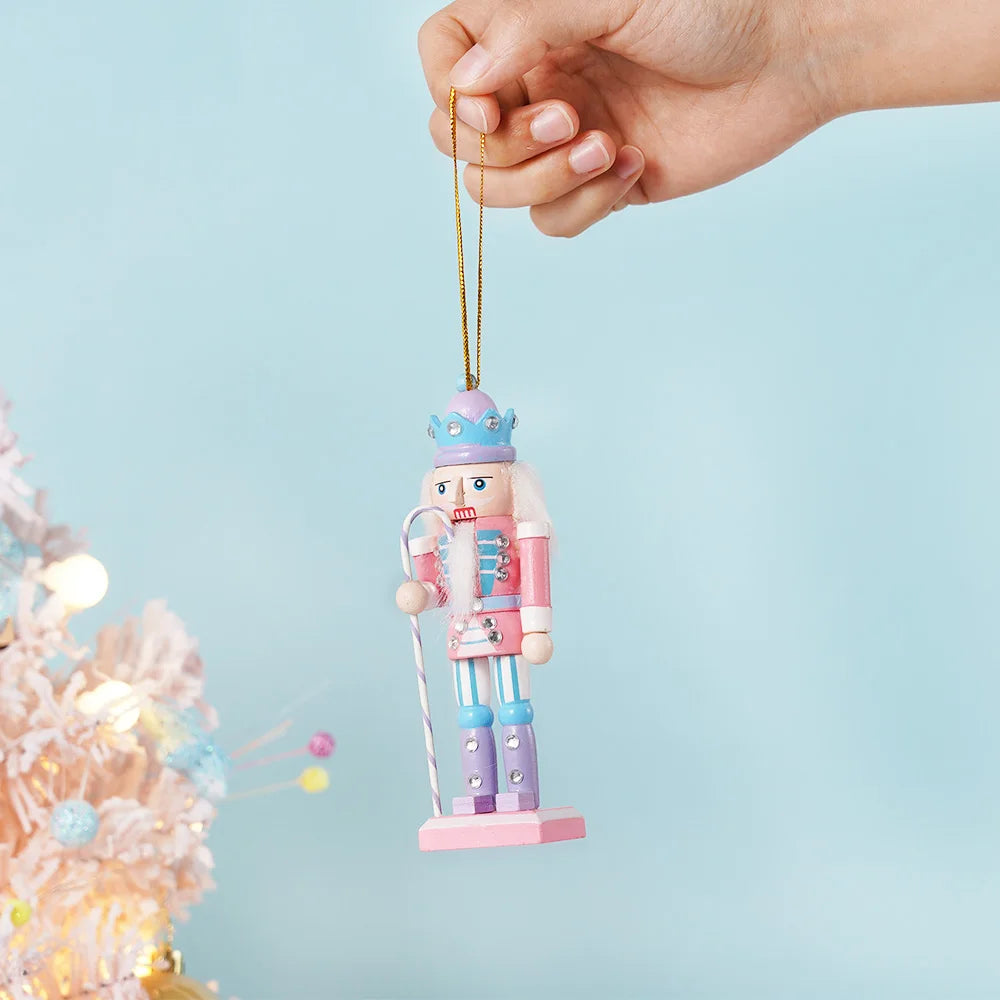 4PCS Macaron Candy Series Nutcracker Puppet Soldier 12CM Christmas Tree Pendant Party Decorations Home Decorations Holiday Gifts