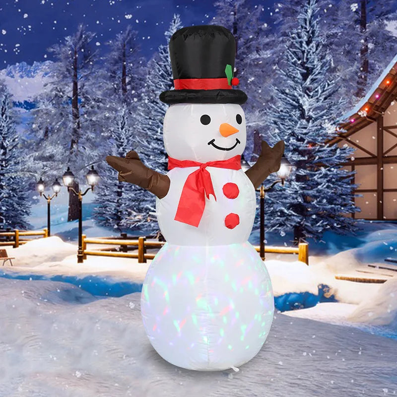 Christmas Inflatable Gas Model Lighting Outdoor Courtyard Party Decoration Rotating Colorful Lights Christmas Snowman