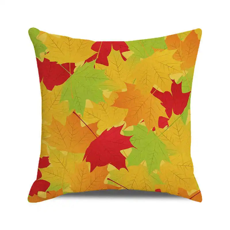 Happy Thanksgiving! Autumn maple leaves Digital printing short plush pillow covers for car sofa office cushion cover home goods