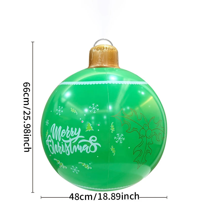 Inflatable Christmas Ball Large Xmas Inflatable Ornaments PVC Outdoor Holiday Blow Ball Outside Yard Lawn Porch Decorations