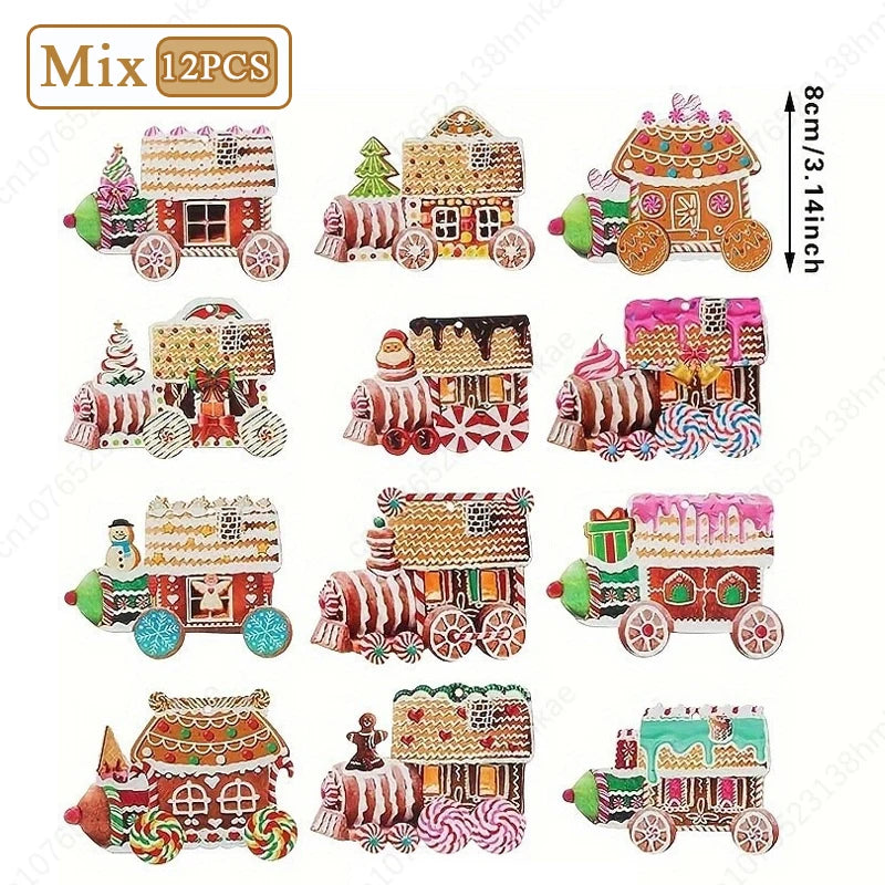 Christmas Decorations Wooden Colorful Candy House Decorations Christmas Tree Decorations Home Hangings Handmade Christmas Sets