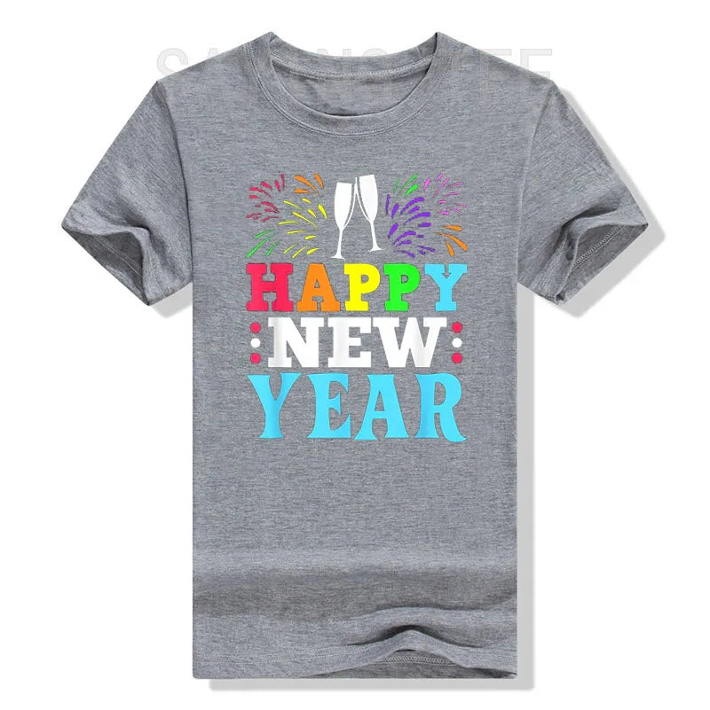 HAPPY NEW YEAR Shirt NYE Shirt Family Matching Outfits Men Women Kids T-Shirt Novelty Gifts Short Sleeve Funny Saying Tee