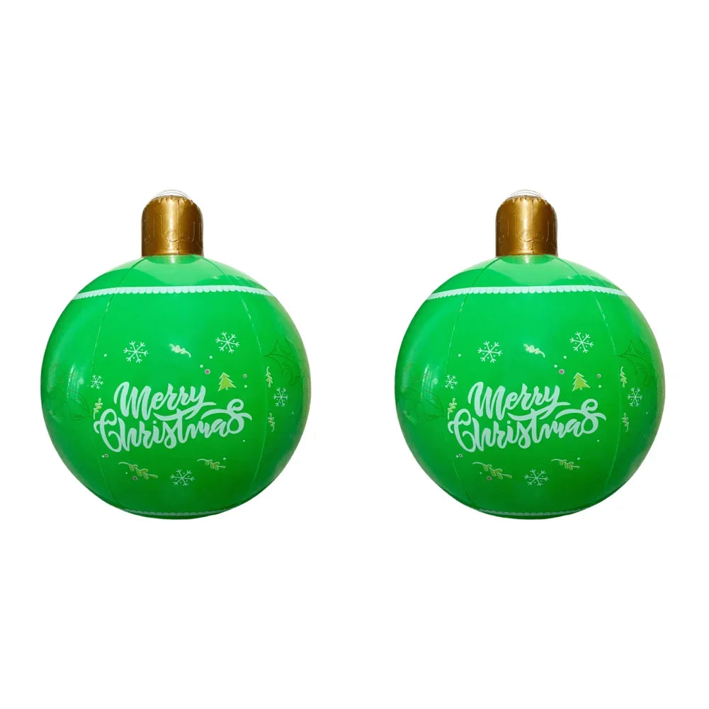60cm Giant Inflatable Christmas Balls PVC Giant Big Large Balls Xmas Tree Decorations Toy Outdoor Xmas Holiday Yard Lawn Balls