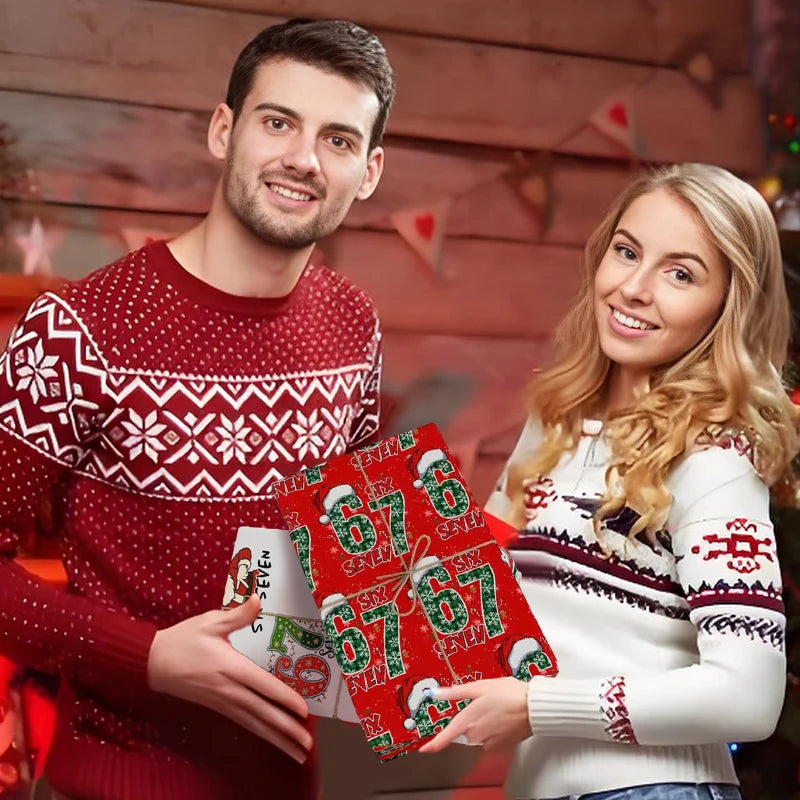 67 Christmas Wrapping Paper, 6 7 Wrapping Paper, 67 Funny Christmas Gift Wrap For Kids, Santa 67