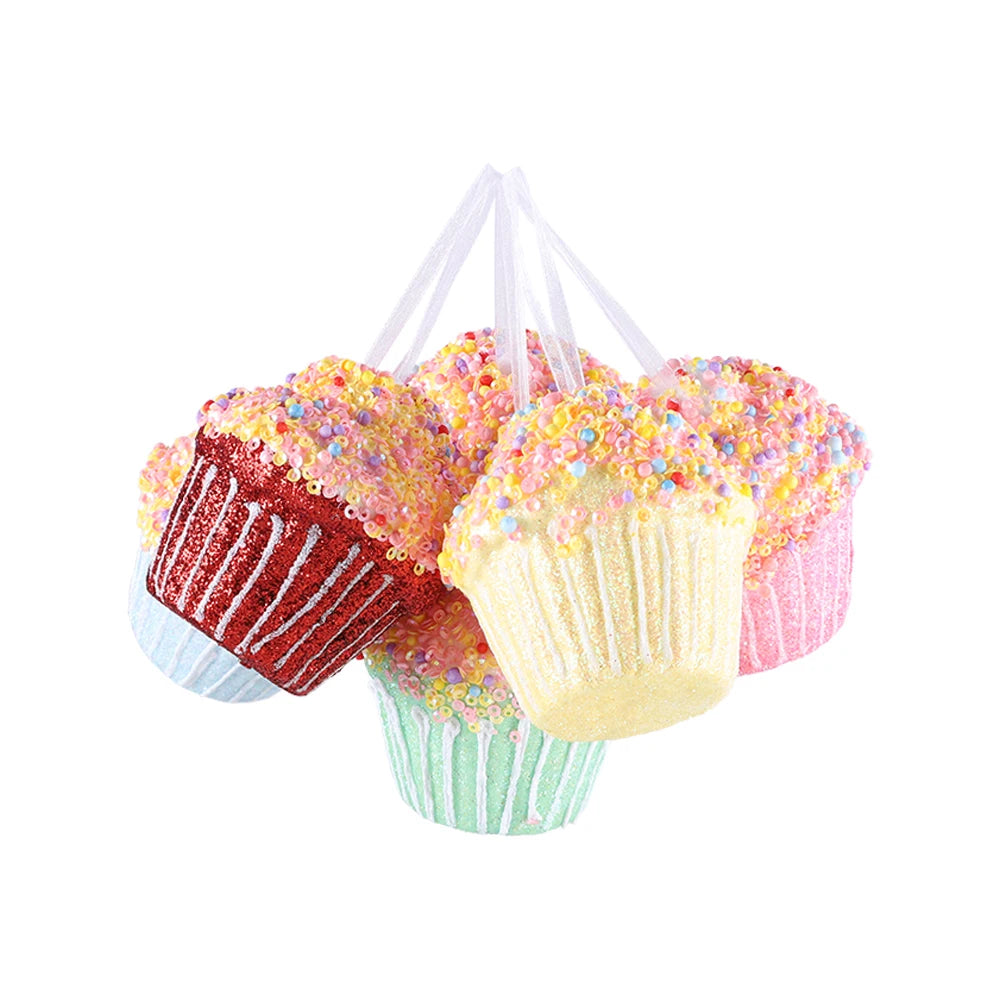 Mix Cute Candy Donuts Cupcake Ice Cream Cone Christmas Ornaments Kit Christmas Tree Hanging Decorations Gifts Navidad Natal