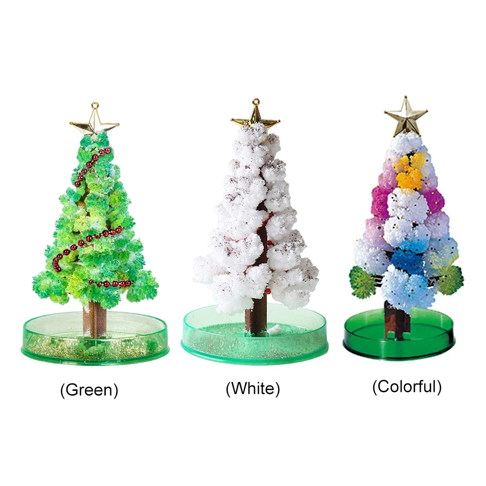 Mini Magic Christmas Tree Decor Educational Magic Grow Crystal Christmas Tree Novelty DIY Fun Xmas Gift for Adults Kids