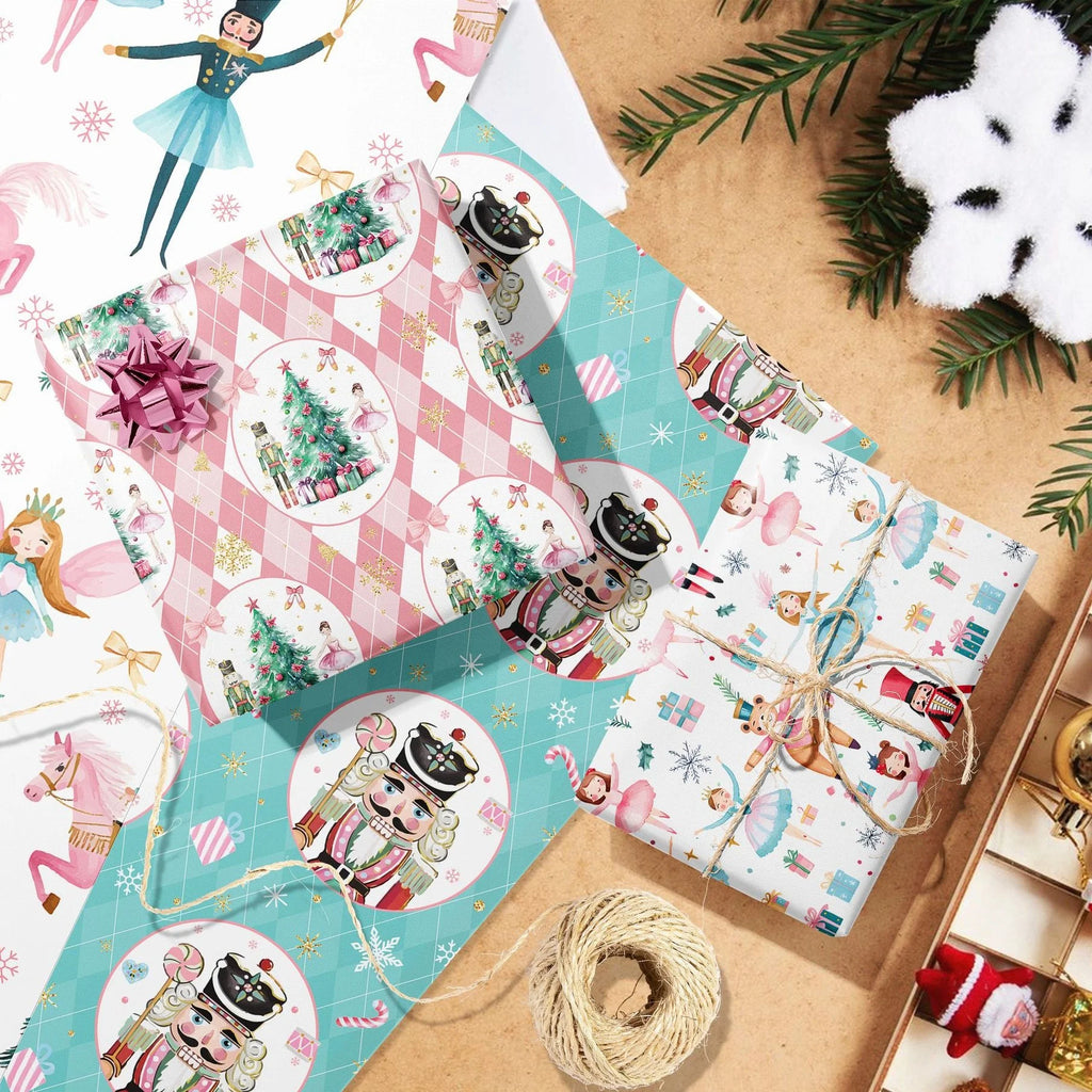 Nutcracker Wrapping Paper Festive Christmas Gift Packaging Christmas Gift Wrapping Paper Patterned Princess Themed Paper