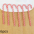 6pcs Christmas Candy Cane Pendants Red Candy Crutch Xmas Tree Hanging Decoration For Home New Year Gifts Navidad Noel Ornaments