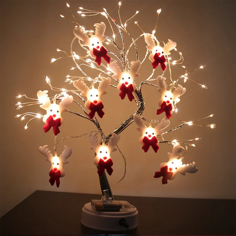 Snowman Christmas LED Garland String Light Merry Christmas Decorations For Home 2024 Xmas Tree Ornament Navidad New Year Gifts