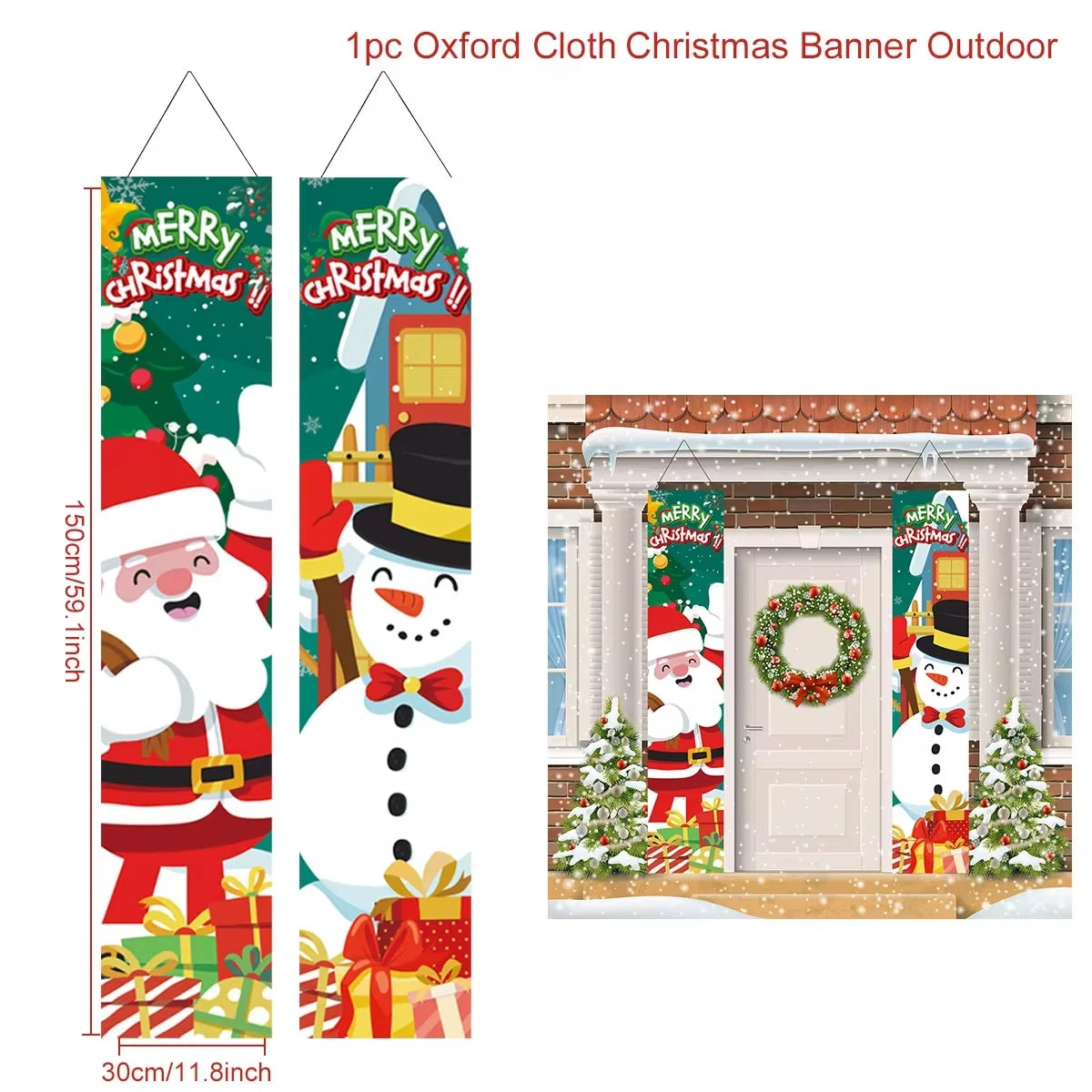 Christmas Hanging Door Banner Merry Christmas Decorations for Home Xmas Navidad Noel Natal Door Decor Happy New Year Gifts 2025