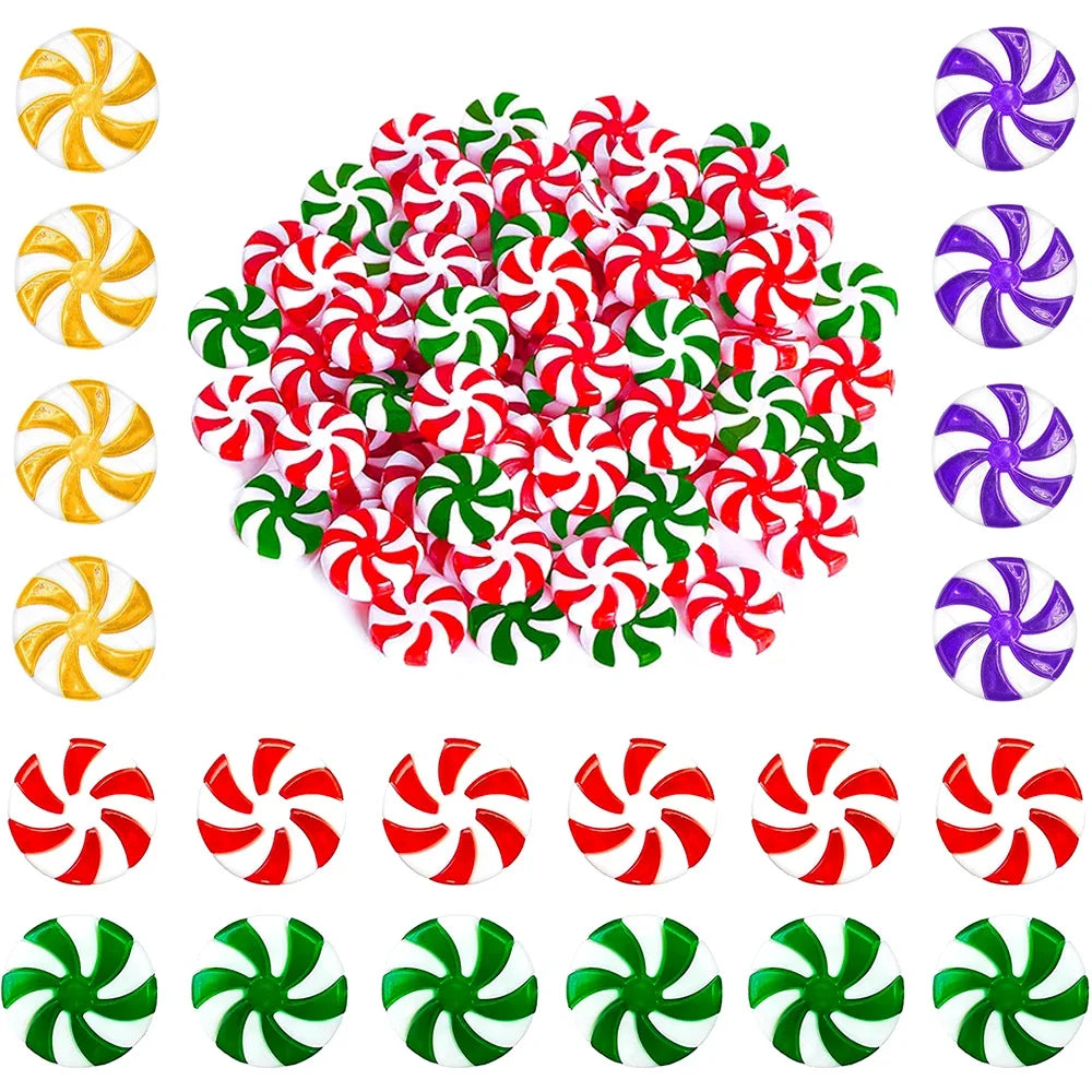 Christmas Decorations 2024 Plastic Christmas Candy Hanging Ornaments for Home Party Xmas Tree Decors New Year Navidad Supplies