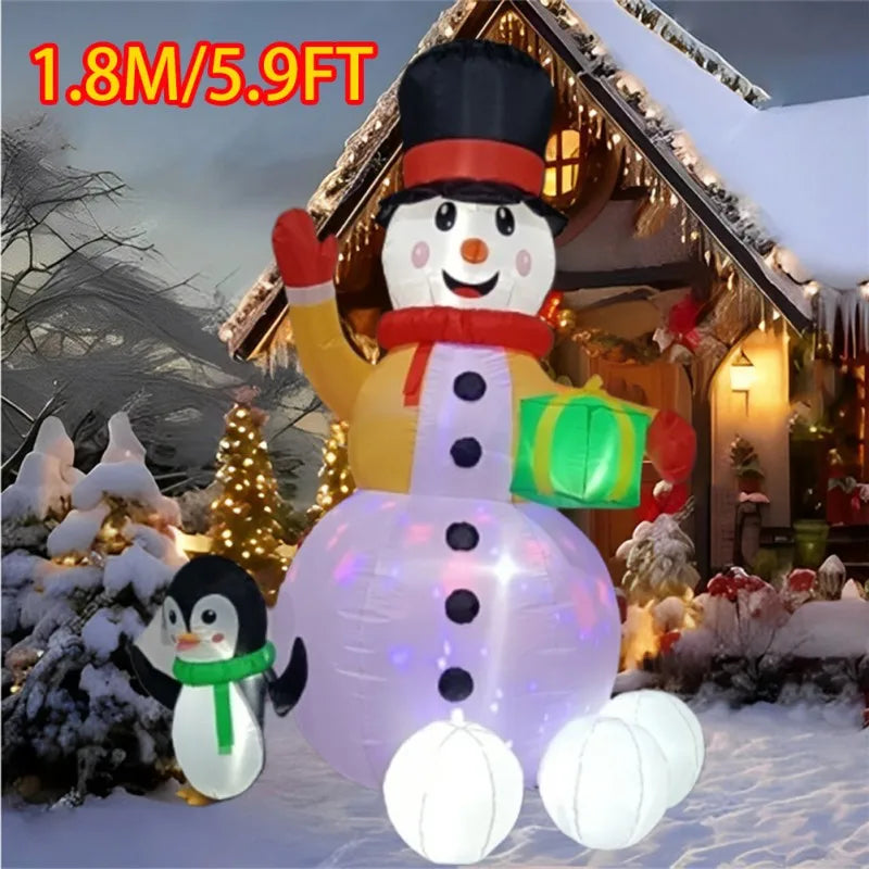 Christmas Inflatable Style Decoration Built-in LED Lights Inflatable Model Outdoor Ornament Xmas Party New Year Garden Decor