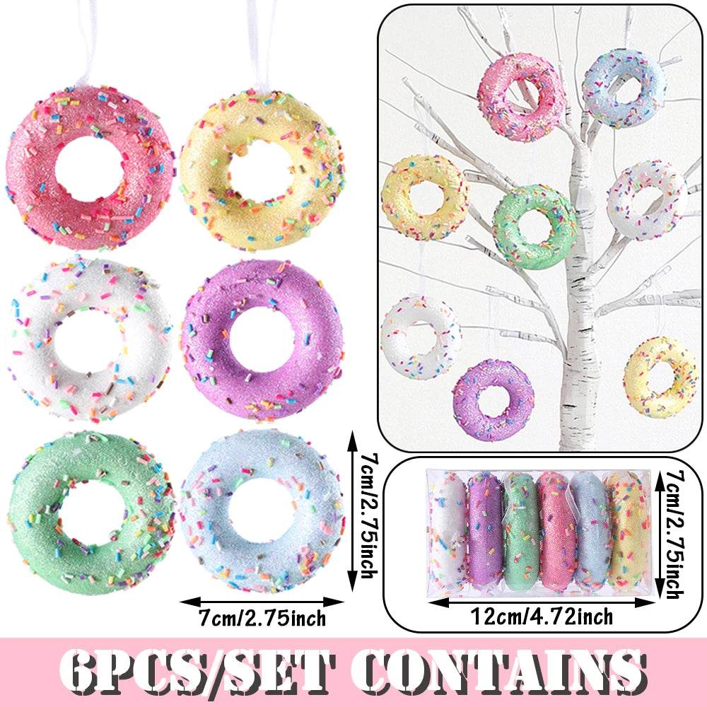 Mix Cute Candy Donuts Cupcake Ice Cream Cone Christmas Ornaments Kit Christmas Tree Hanging Decorations Gifts Navidad Natal