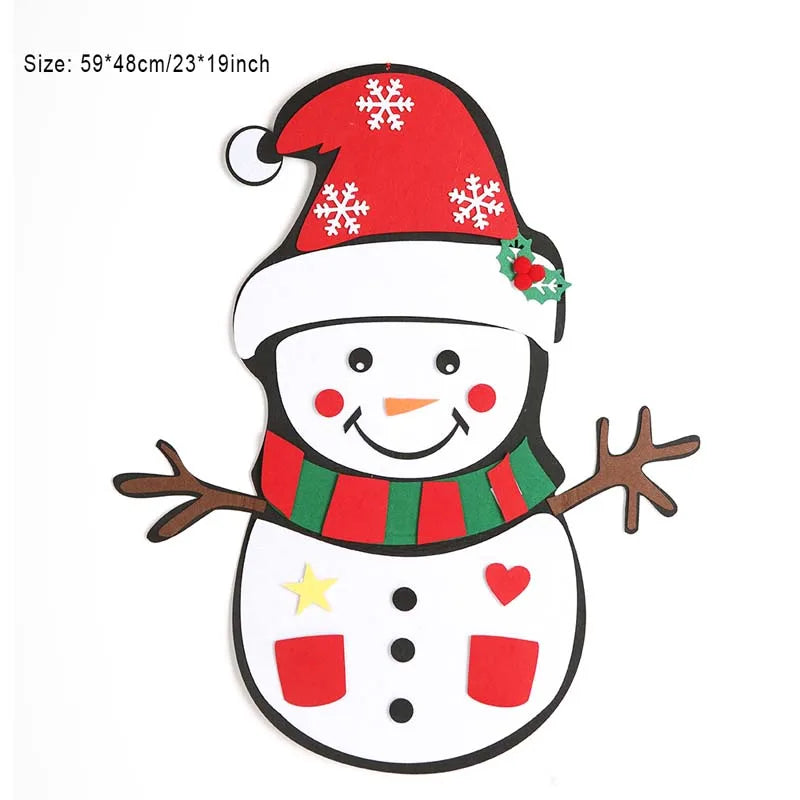 DIY Felt Christmas Tree Christmas Decoration for Home Xmas Door Wall Decorations Wall Hanging Ornaments For Kids New Year Gifts