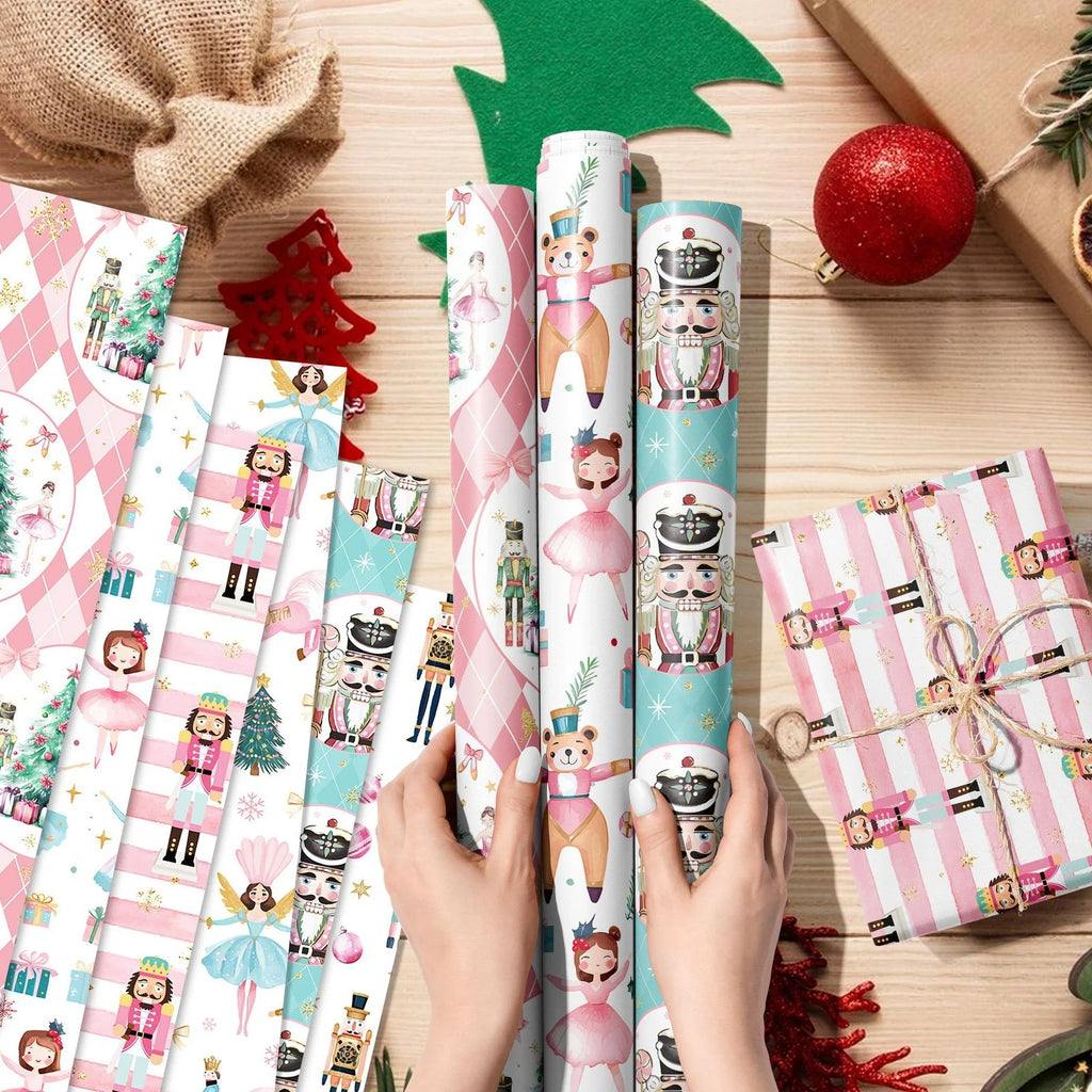 Nutcracker Wrapping Paper Festive Christmas Gift Packaging Christmas Gift Wrapping Paper Patterned Princess Themed Paper