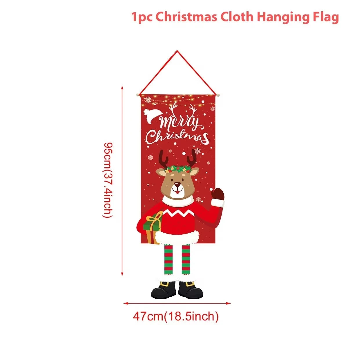 Merry Christmas Hanging Flag Christmas Decorations For Home 2024 Christmas Door Banner Xmas Gifts Navidad Happy New Year 2025