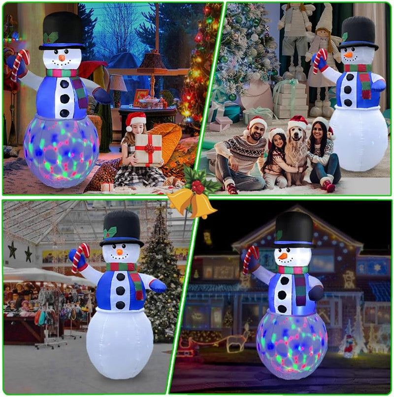 Christmas Decoration 1.8m Inflatable Gentleman Snowman with LED Lights Xmas New Year Party Indoor Outdoor Inflatable Ornament