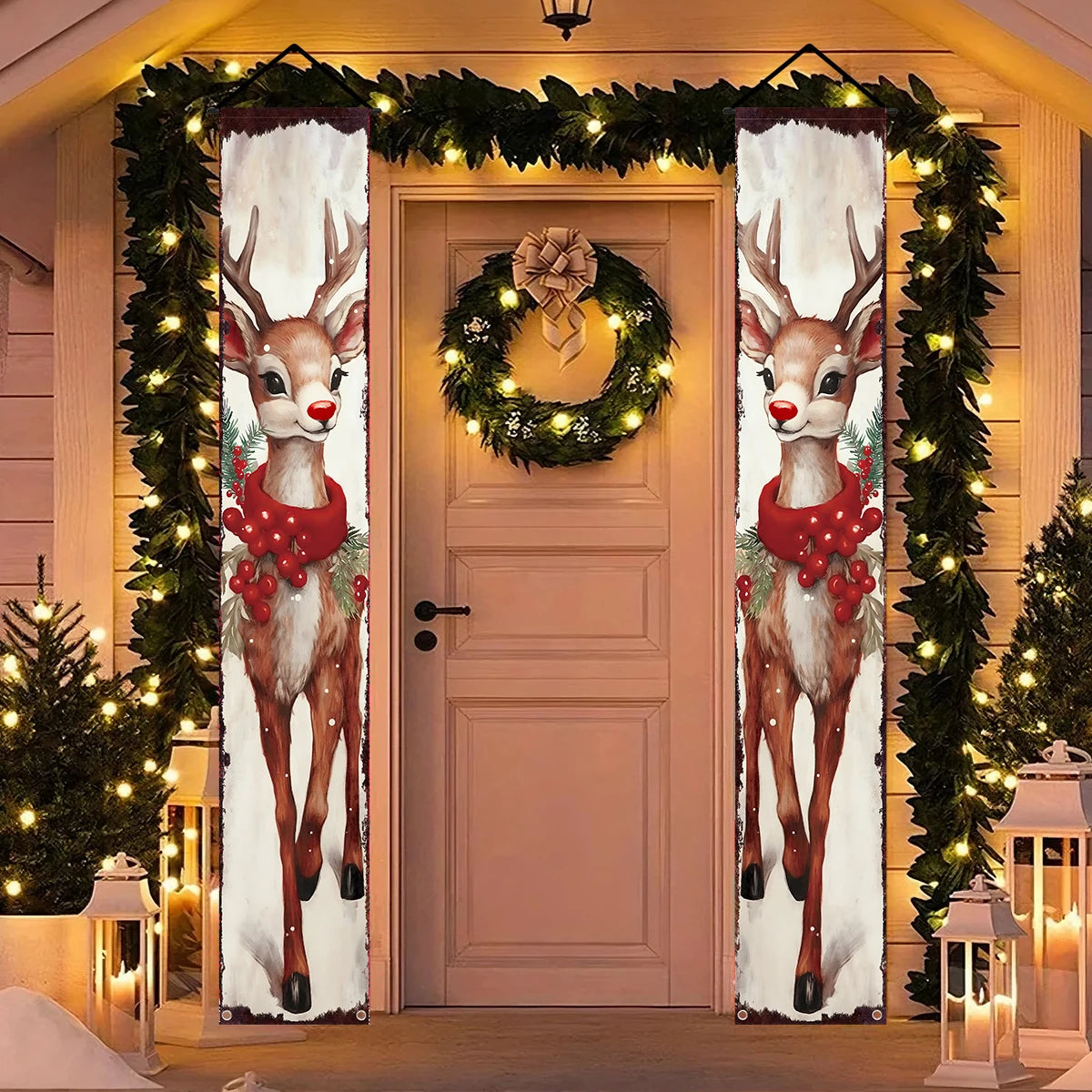 Christmas Hanging Door Banner Merry Christmas Decoration for Home 2025 Xmas Door Decor Navidad Notal Noel Ornament New Year 2026