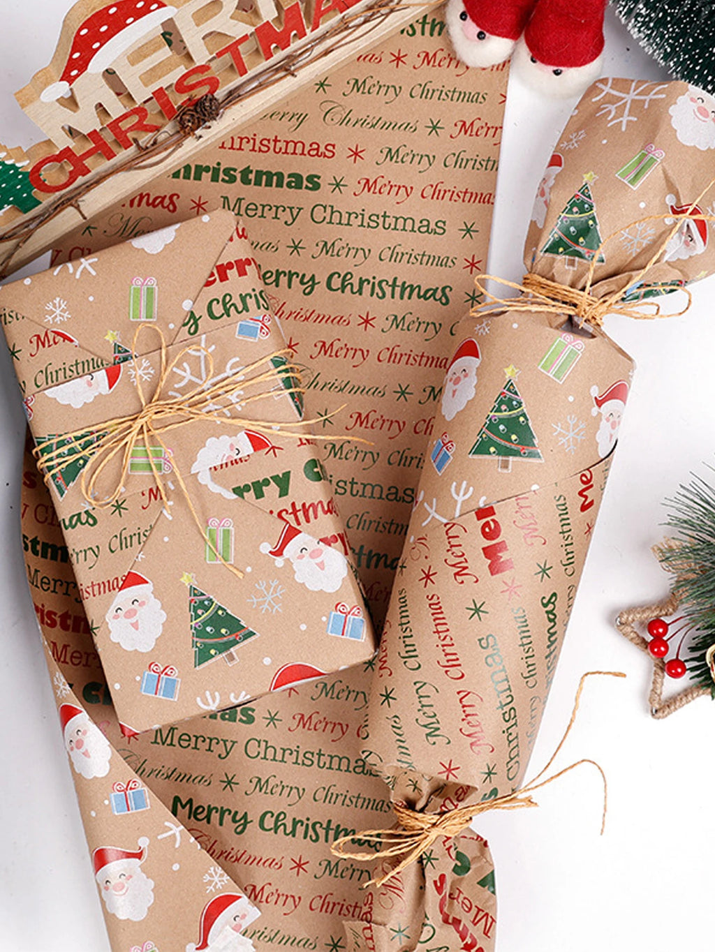 Christmas Gift Wrapping Paper Christmas Trees Handmade Paper Gift Wrapping Paper Flower Bouquet Packaging Paper