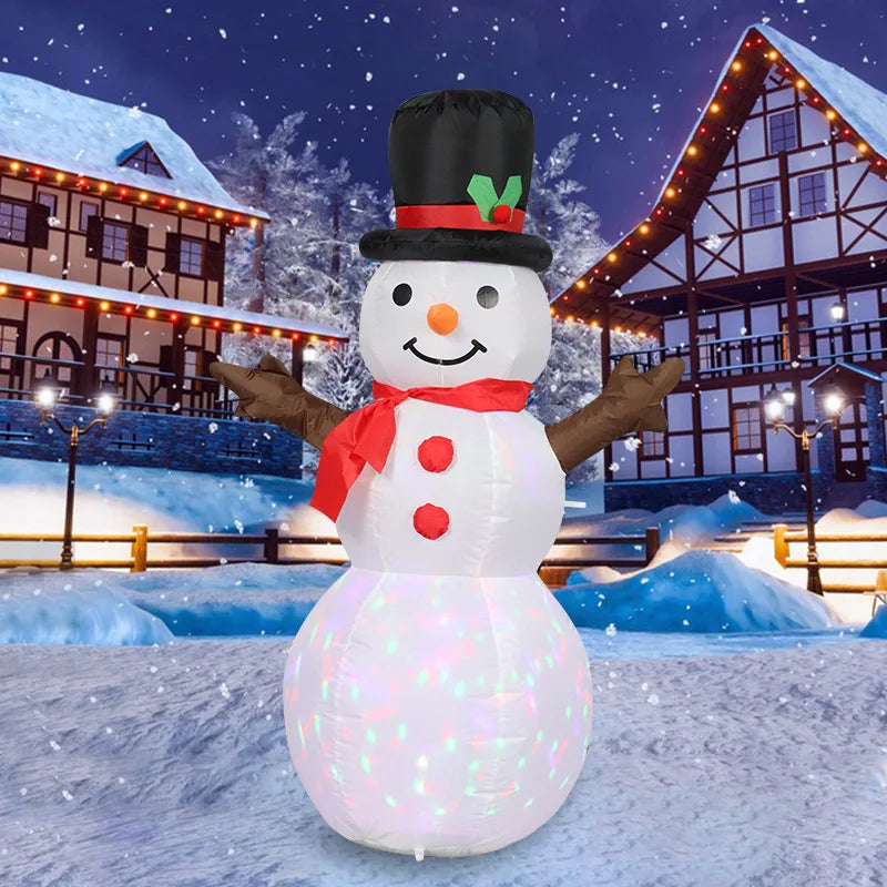 Christmas Inflatable Gas Model Lighting Outdoor Courtyard Party Decoration Rotating Colorful Lights Christmas Snowman