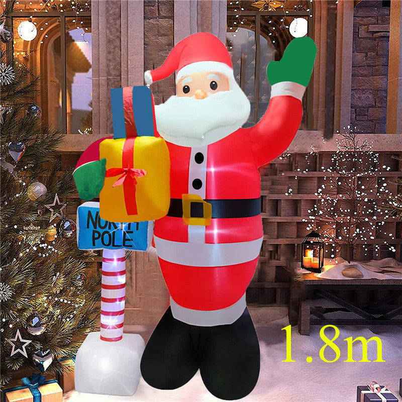Christmas Inflatable Decoration Toy Built-in LED Lights Inflatable Model Indoor Outdoor Ornament Xmas Party New Year Garden Deco