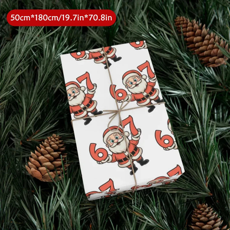 67 Christmas Wrapping Paper, 6 7 Wrapping Paper, 67 Funny Christmas Gift Wrap For Kids, Santa 67