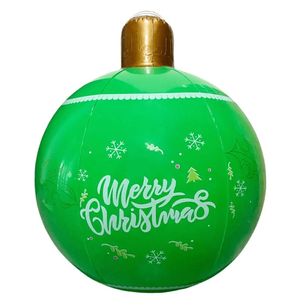 24 Inch PVC Inflatable Christmas Ball Outdoor Christmas Decorations Christmas Decorations Ball Holiday Yard Lawn Porch Decor
