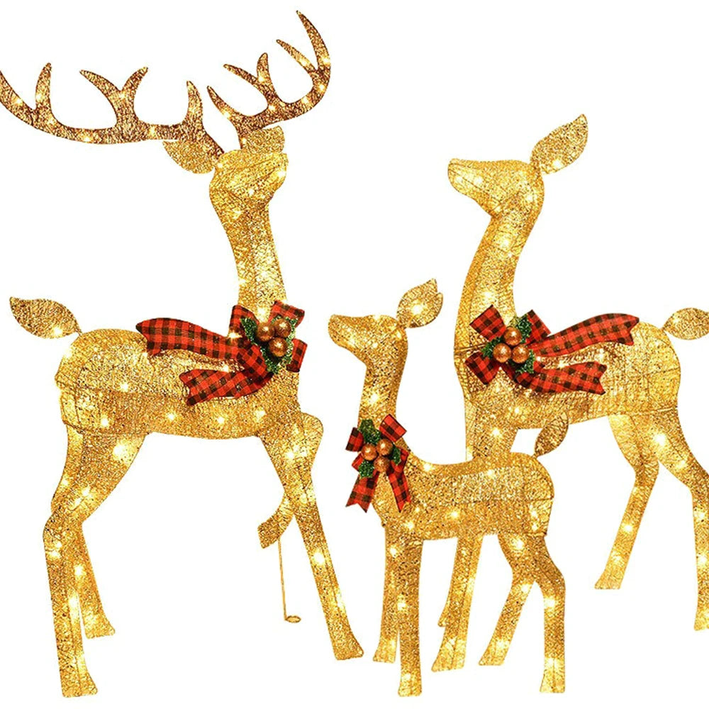 Christmas decorations Christmas Glow deer decorations mother and son deer ornaments Outdoor layout reindeer lights